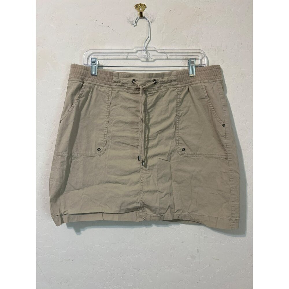 Croft & Barrow Stretch Skort Beige Khaki Beachy Coastal Vibes Sz 14